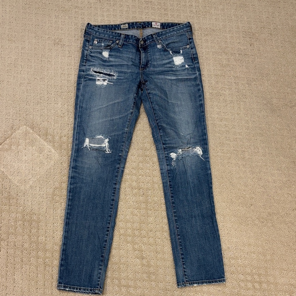 AG Adriano Goldschmied Stilt Distressed Skinny Jeans in Blue